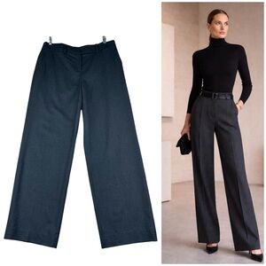 Giorgio Armani Womens Virgin Wool Wide Leg Tailored Pants Size 8 US 44 IT Italy